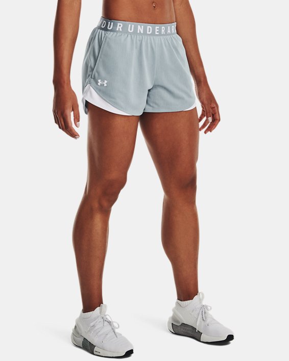 女士UA Play Up Shorts 3.0 Twist短褲 in Blue image number 0